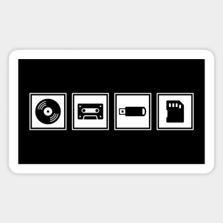 Music Player Formats White Sticker